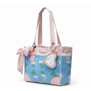 Juicy Couture Daydreamer  Retro Cherry Tote Bag Pink and Blue NWT Rare Velvet